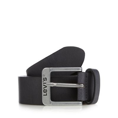 Black leather keeper belt